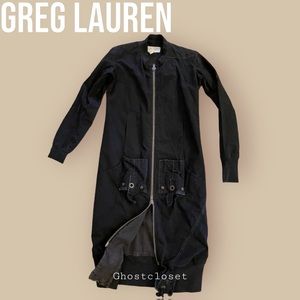Greg Lauren Made in USA 2016 Long Tent Flight Studio Jacket in Black Size 1